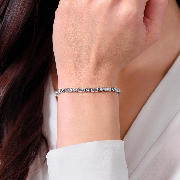 BRACELET DE TENNIS FEMME EN ACIER AVEC ZIRCONE BLANC