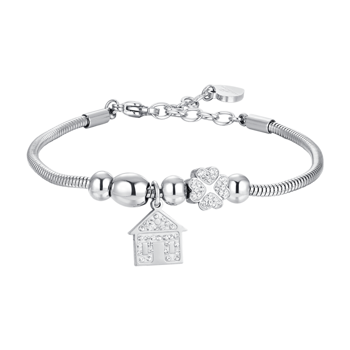 BRACELET FEMME EN ACIER, MAISON ET CRISTAUX