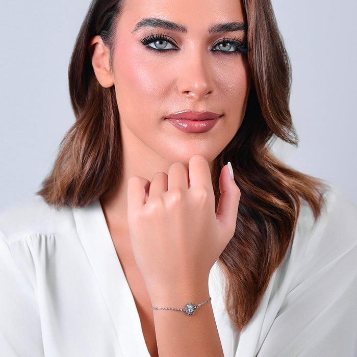BRACCIALE DONNA IN ACCIAIO CRISTALLI E ZIRCONE BIANCO