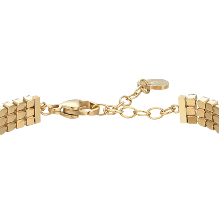 BRACCIALE TENNIS DONNA IN ACCIAIO IP GOLD CON ZIRCONI BIANCHI