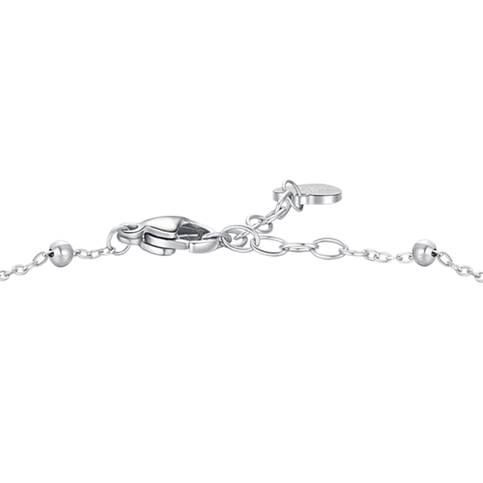 BRACCIALE DONNA IN ACCIAIO CON CUORE E PUNTI LUCE DI ZIRCONE BIANCO