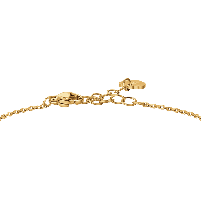 BRACCIALE DONNA IN ACCIAIO IP GOLD CON QUADRIFOGLIO E ZIRCONI BIANCHI