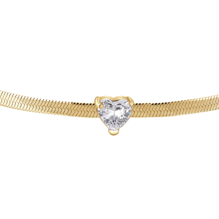 BRACCIALE DONNA IN ACCIAIO COLORE ORO CON ZIRCONE BIANCO