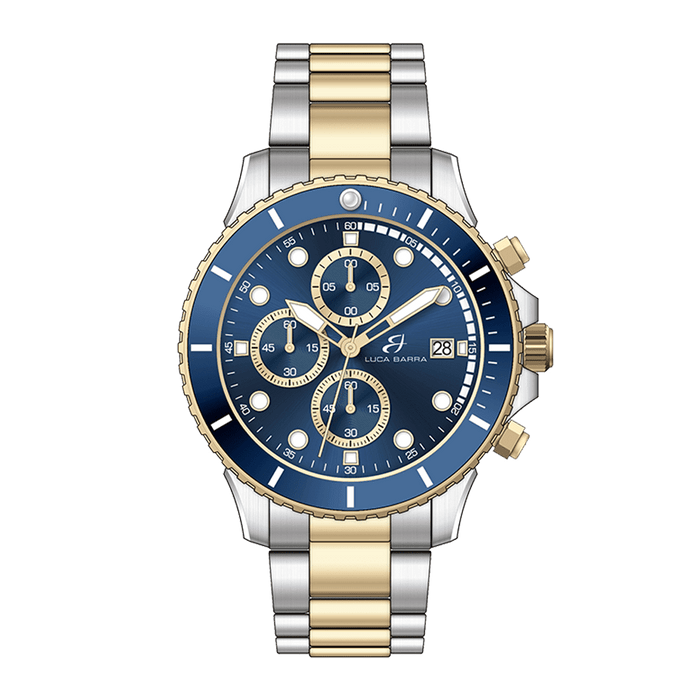 MEN'S WATCH IN STEEL AND IP GOLD WITH BLUE DIAL