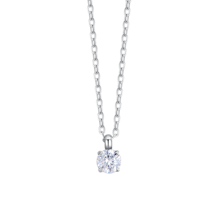 COLLANA DONNA IN ACCIAIO  CON CRISTALLO BIANCO
