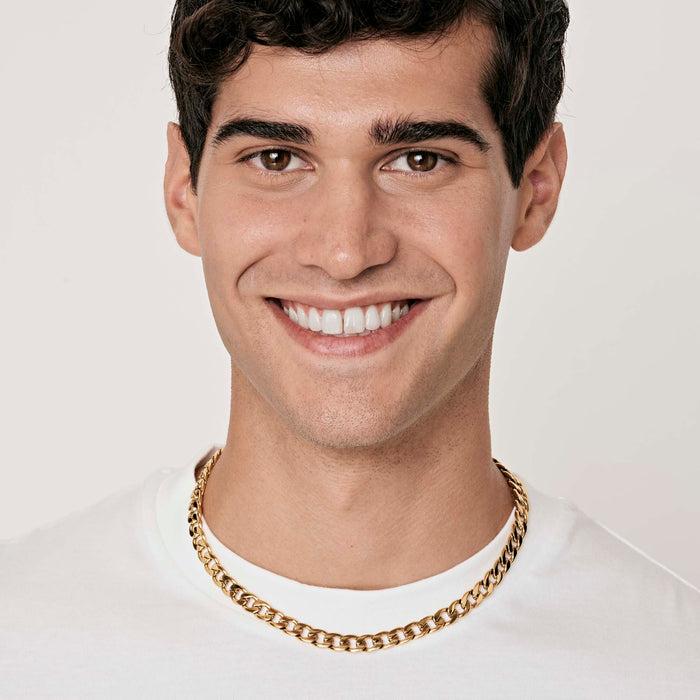 COLLIER EN ACIER POUR HOMME AVEC MAILLE GROUMETTE 9 MM