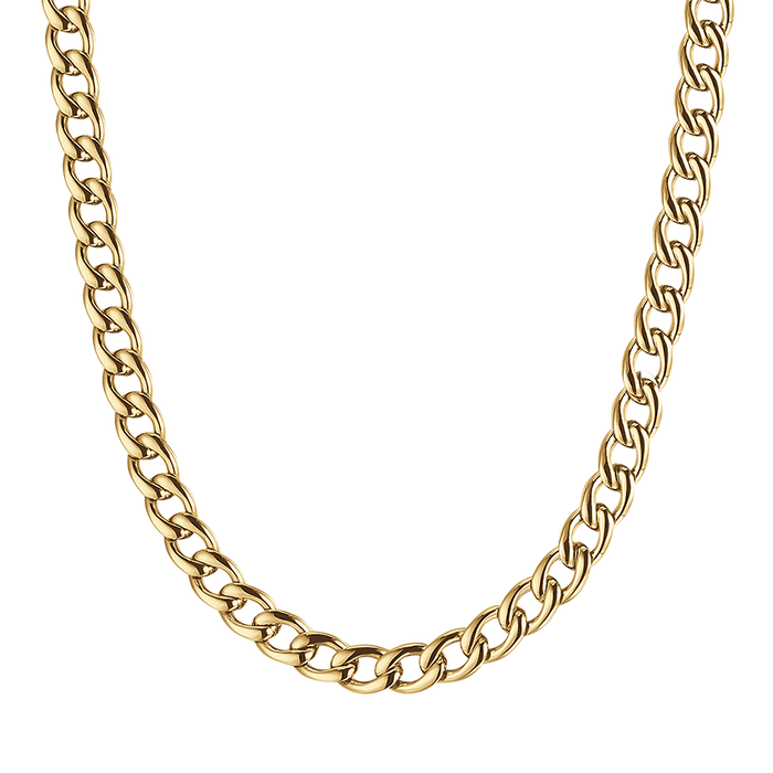 COLLIER EN ACIER POUR HOMME AVEC MAILLE GROUMETTE 9 MM
