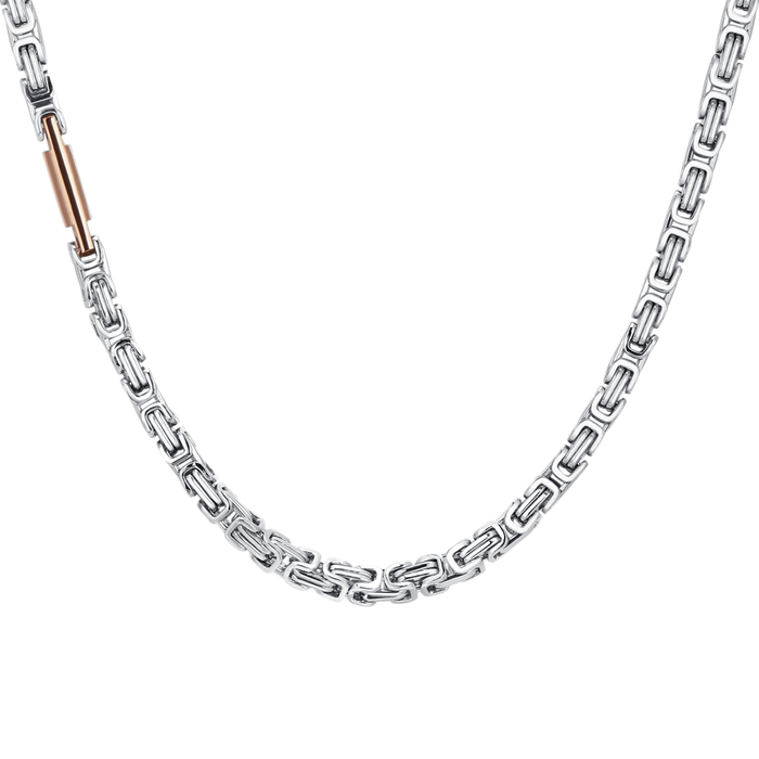 COLLANA UOMO IN ACCIAIO ELEMENTO IP ROSE