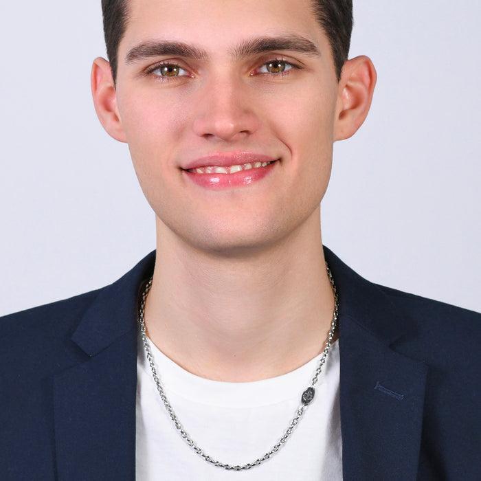 COLLIER EN ACIER POUR HOMME AVEC ANCRE