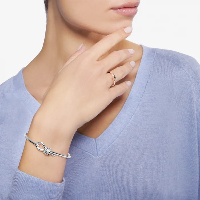SILVER KNOT BANGLE BRACELET