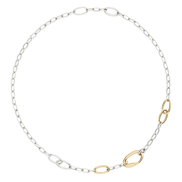 ESSENTIALS SILVER &amp; GOLD SILVER NECKLACE