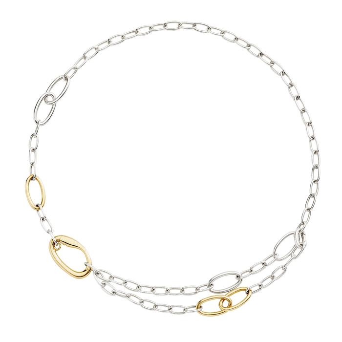 ESSENTIALS SILVER &amp; GOLD SILVER NECKLACE