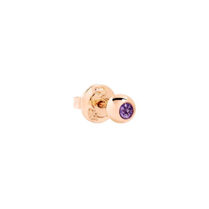 BOUCLES D'OREILLES À CLOUS EN OR ROSE ET AMÉTHYSTE