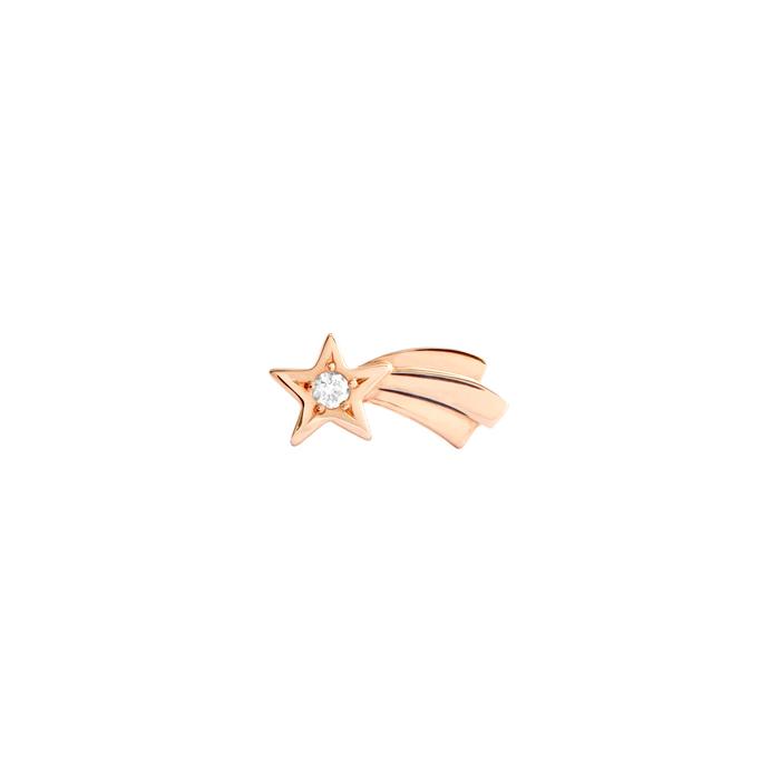 BOUCLES D'OREILLES COMET STAR OR ROSE ET DIAMANT