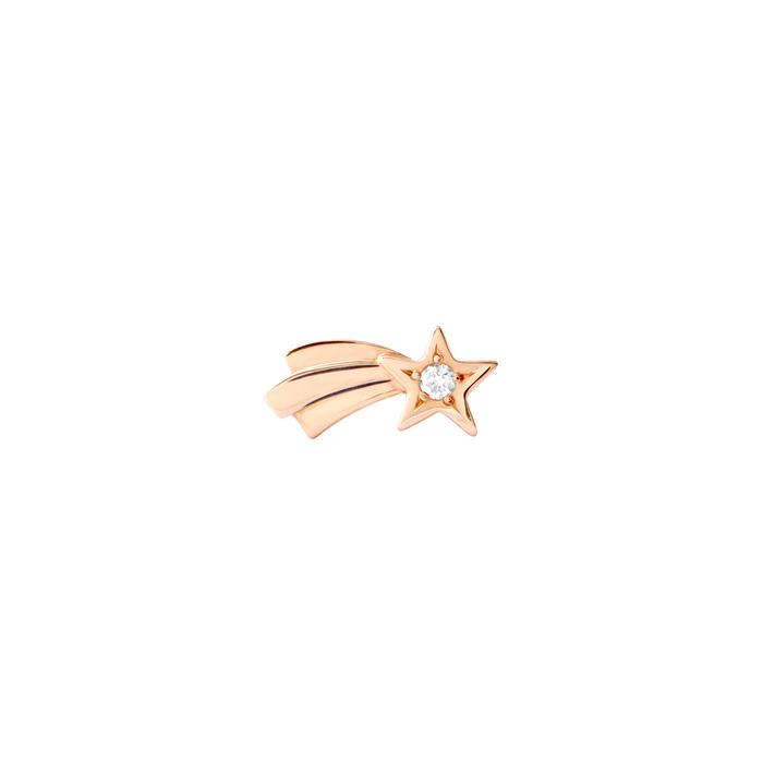 BOUCLES D'OREILLES COMET STAR OR ROSE ET DIAMANT