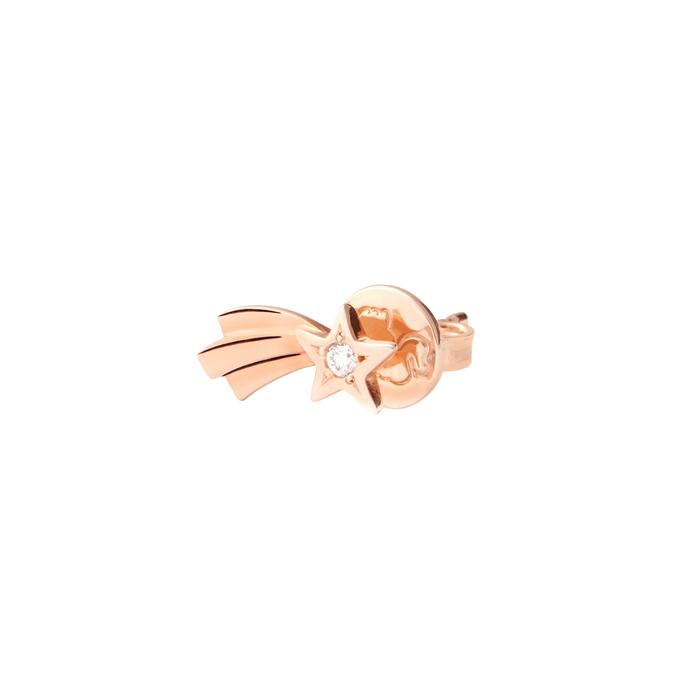 BOUCLES D'OREILLES COMET STAR OR ROSE ET DIAMANT