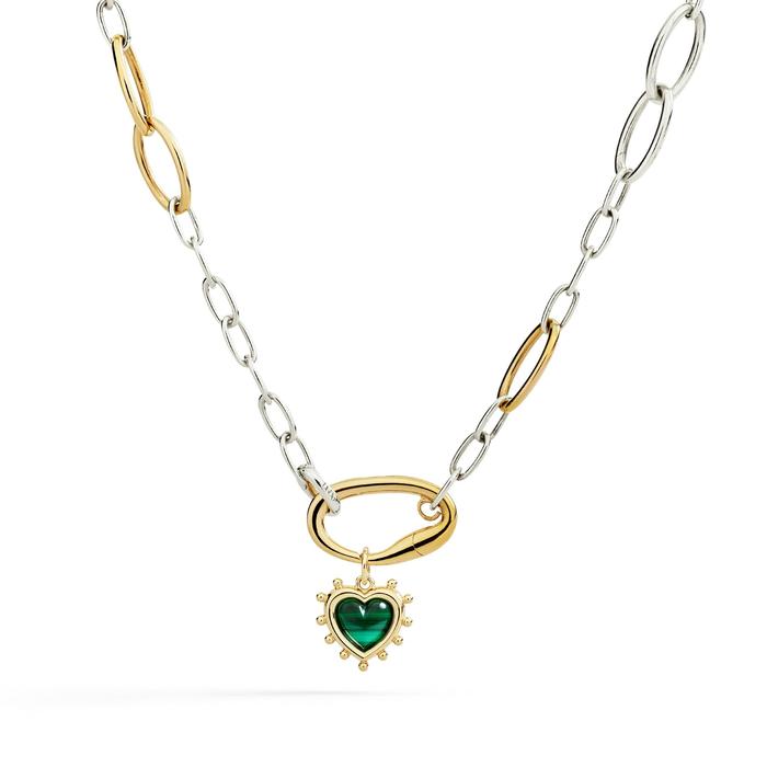 CIONDOLO CUORE CON MALACHITE