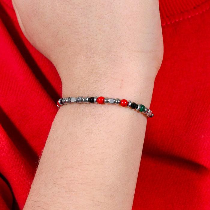 CHILDREN'S BRACELET IN STEEL WITH MULTICOLOR STONES