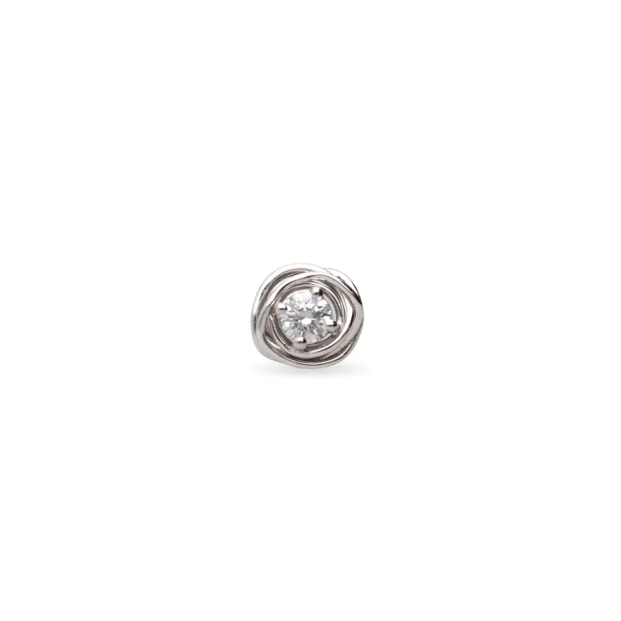 Boucle d'oreille unique Filodellavita en or blanc et diamant incolore
