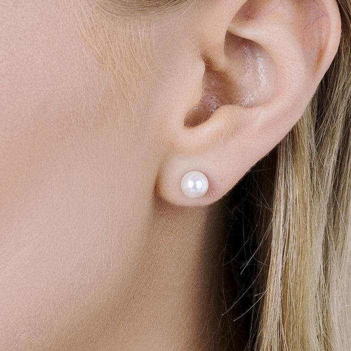 BOUCLES D'OREILLES EN PERLES POUR FEMME EN ACIER