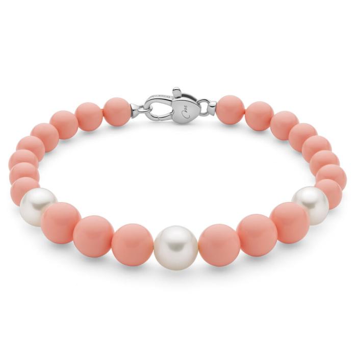 Bracciale pasta di corallo rosa