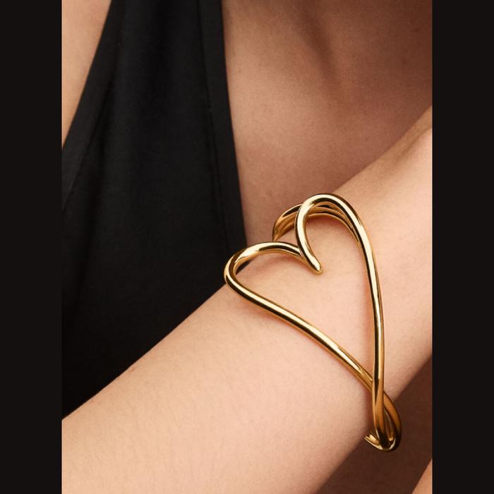 Bracelet Coeur Ouvert Ligne Sinueuse
