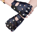 Guantes de cuero negros para mujer - Glam Rock - Vignette | Steampunk Store