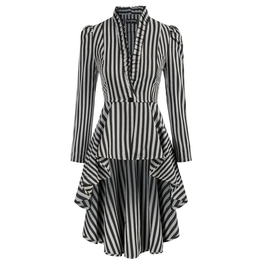 Manteau Léger Femme Steampunk — Rayé à encolure - Steampunk Style