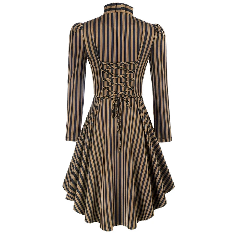 Manteau Léger Femme Steampunk — Rayé à encolure - Vue detaillee