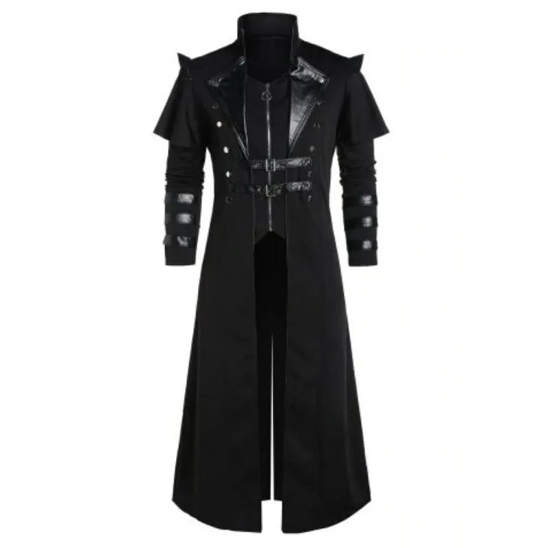 Manteau Steampunk Gothique Homme — influence Médiévale et Victorienne - Vue detaillee