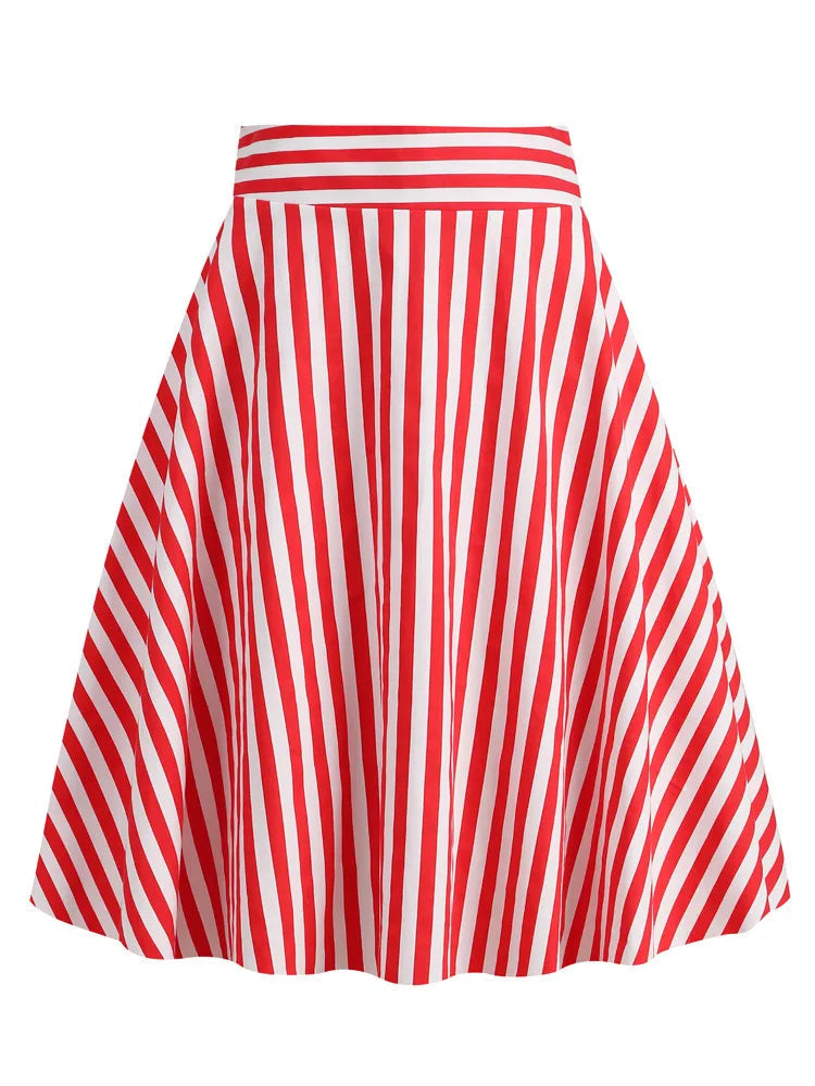 Jupe Steampunk — White Stripes - Vue laterale