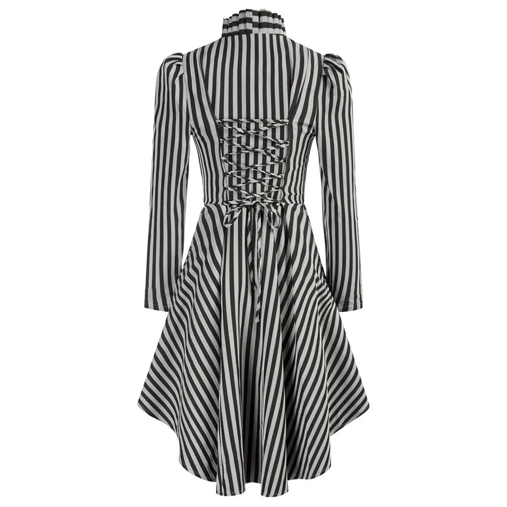 Manteau Léger Femme Steampunk — Rayé à encolure - Vue laterale