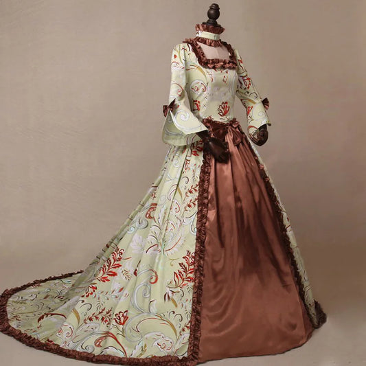 Robe Victorienne Longue Marron