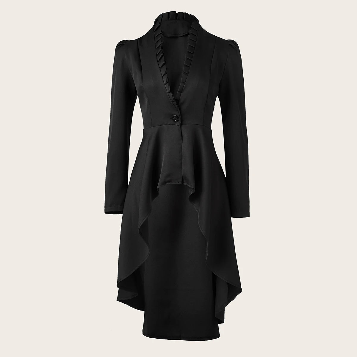 Manteau Léger Femme Steampunk — Rayé à encolure - Detail finitions