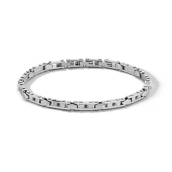 Bracciale in Acciaio e zirconi neri