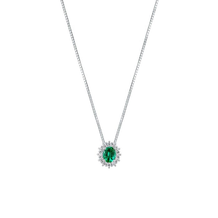 COLLIER ÉMERAUDE ET BR