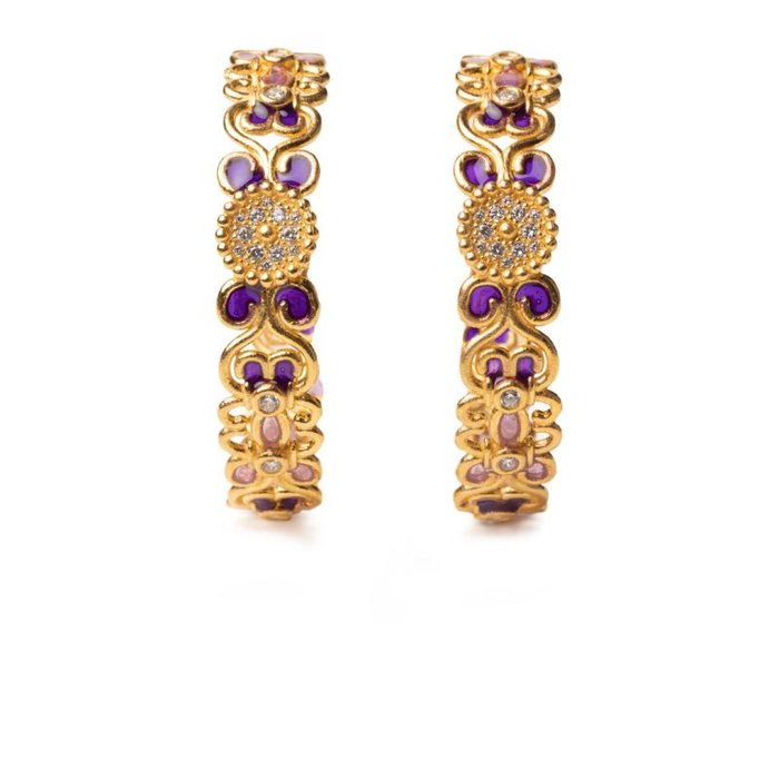 Boucles d'oreilles Rosette Big Purple Lapilli
