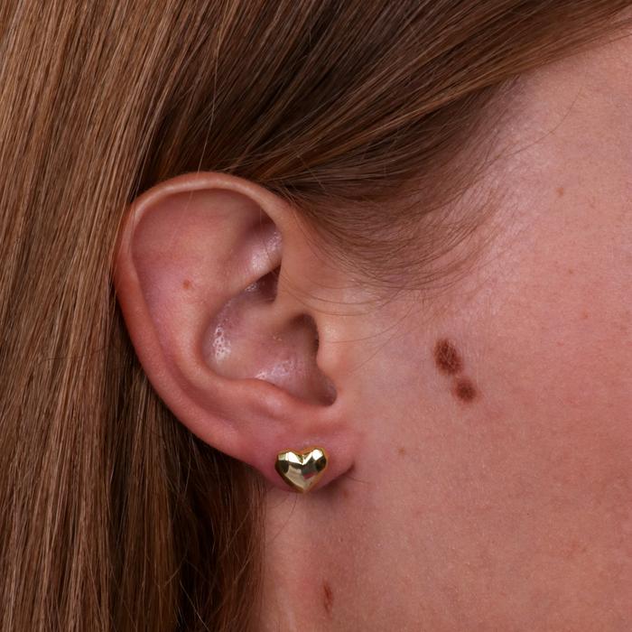 Orecchini in Argento 925 a lobo con cuore