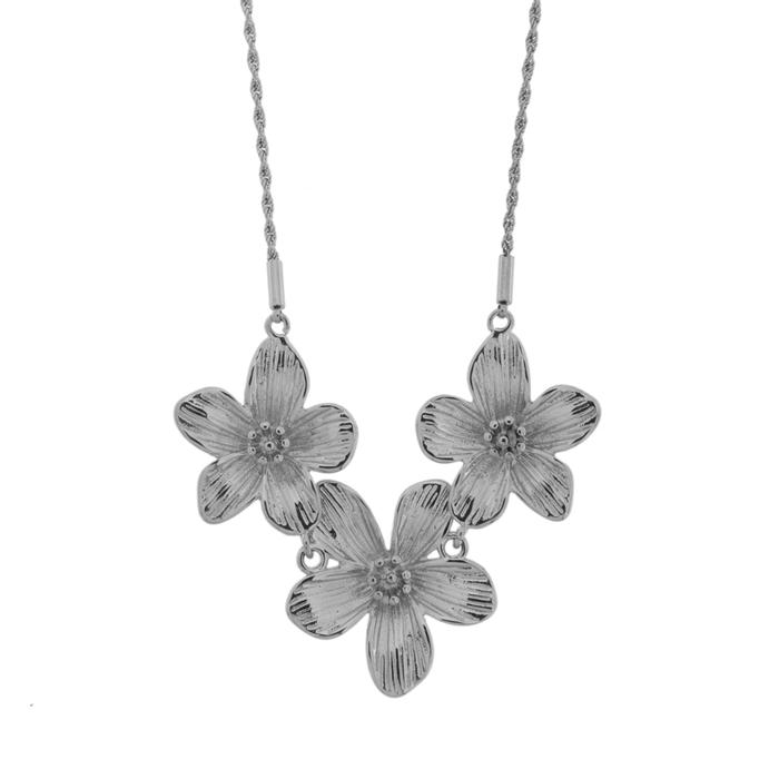 Collana in Acciaio fiori rigati