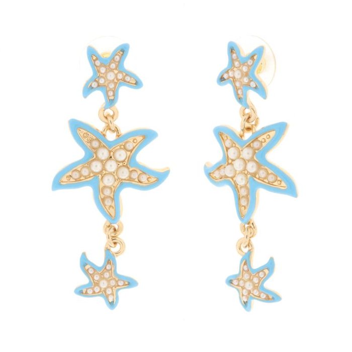 Boucles d'oreilles en métal avec étoile de mer