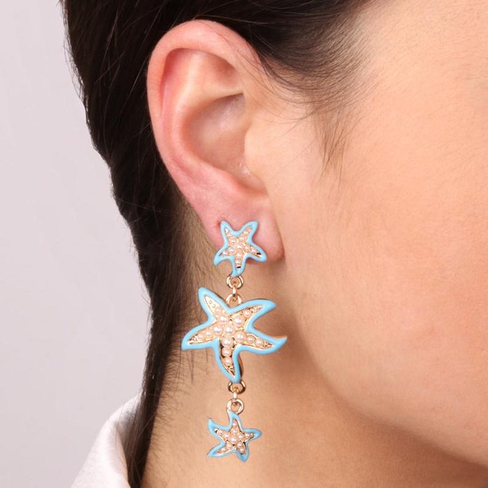 Boucles d'oreilles en métal avec étoile de mer