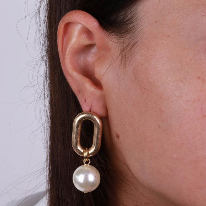 Boucles d'oreilles en métal avec perles
