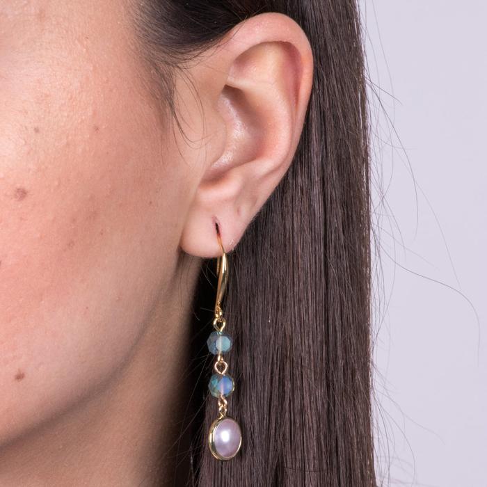 Boucles d'oreilles en métal avec cristaux
