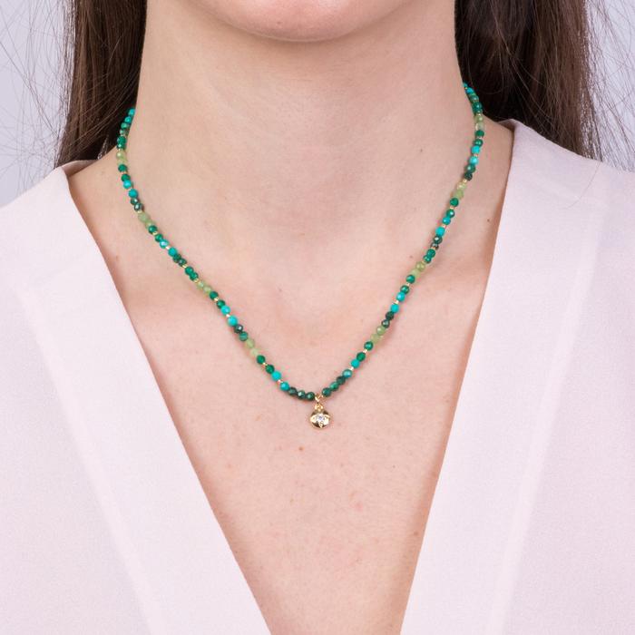 Collana in Metallo con pietre verdi