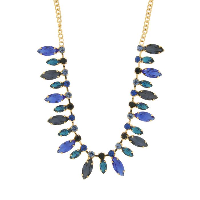 Collana in Metallo con cristalli nelle sfumature del blu