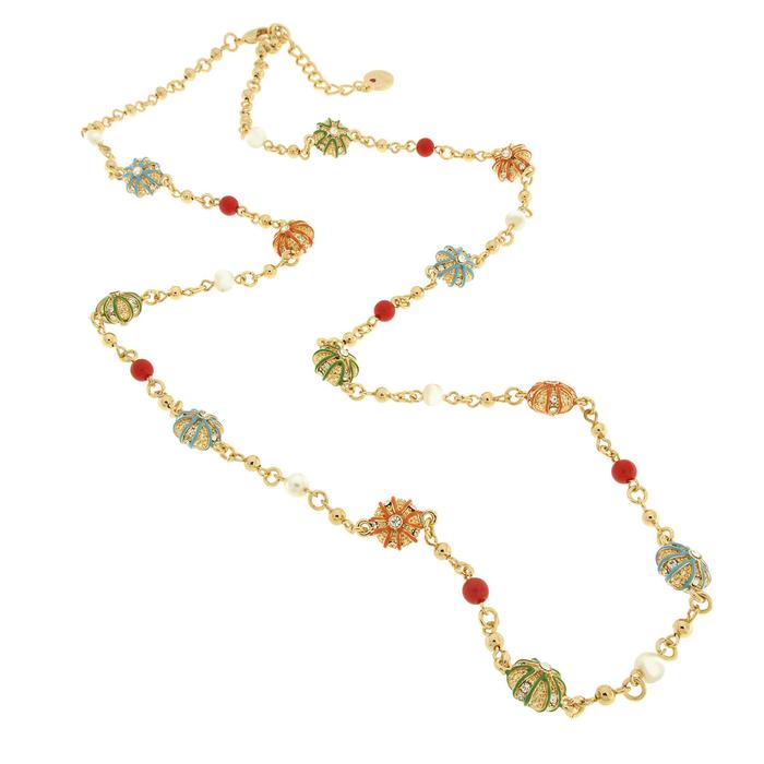Collana in Metallo con ricci colorati