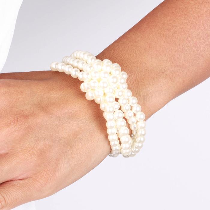 Bracciale in Metallo con perle e nodo centrale