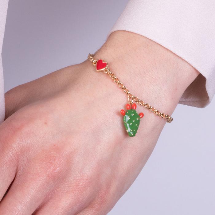 Metal Bracelet with Cactus