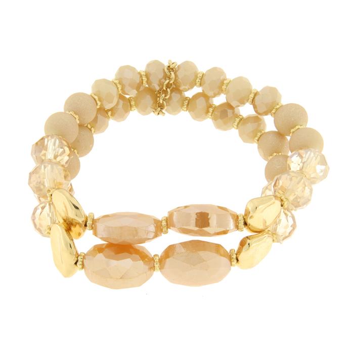 Bracciale in Metallo multifilo con pietre nelle sfumature dell'arancione