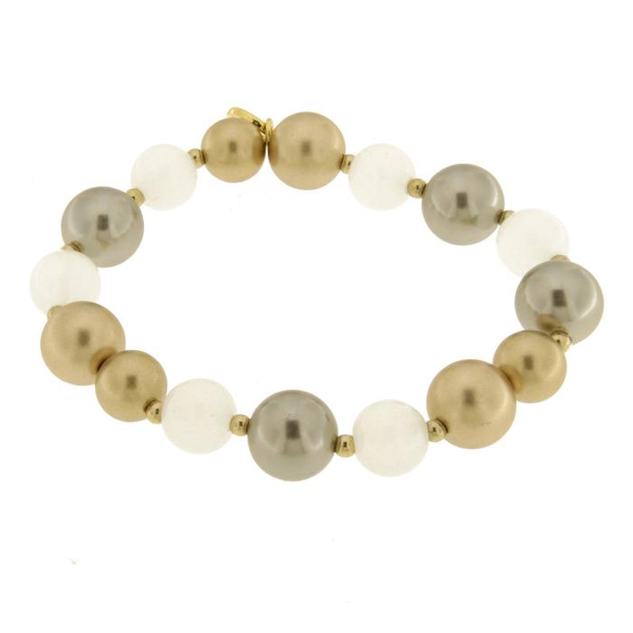Bracciale in Metallo con perle colorate